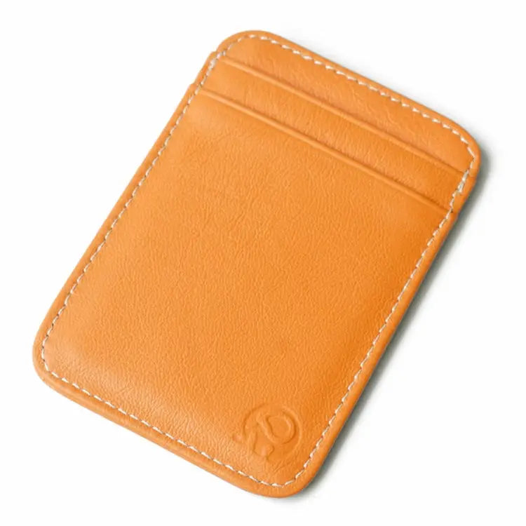 XIAO YUAN XIANG Cowhide Leather 5 Card Pocket Sleeve Wallet Coin Purse Credit Card Holder Size: 10.6cm x 7.2cm Random