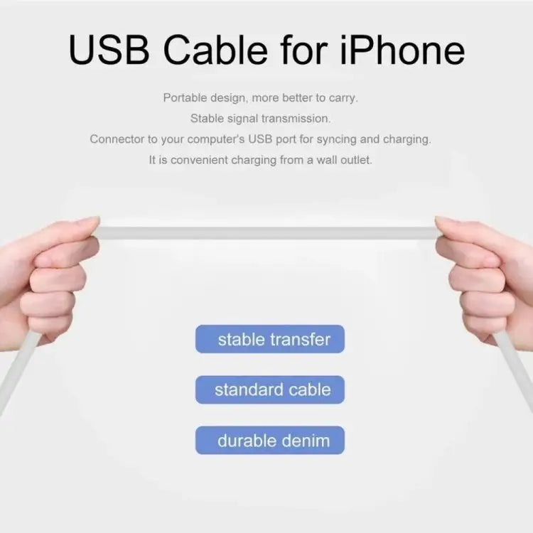 XJ-017 3A USB Male to 8 Pin Male Fast Charging Data Cable Length: 1m - 1m