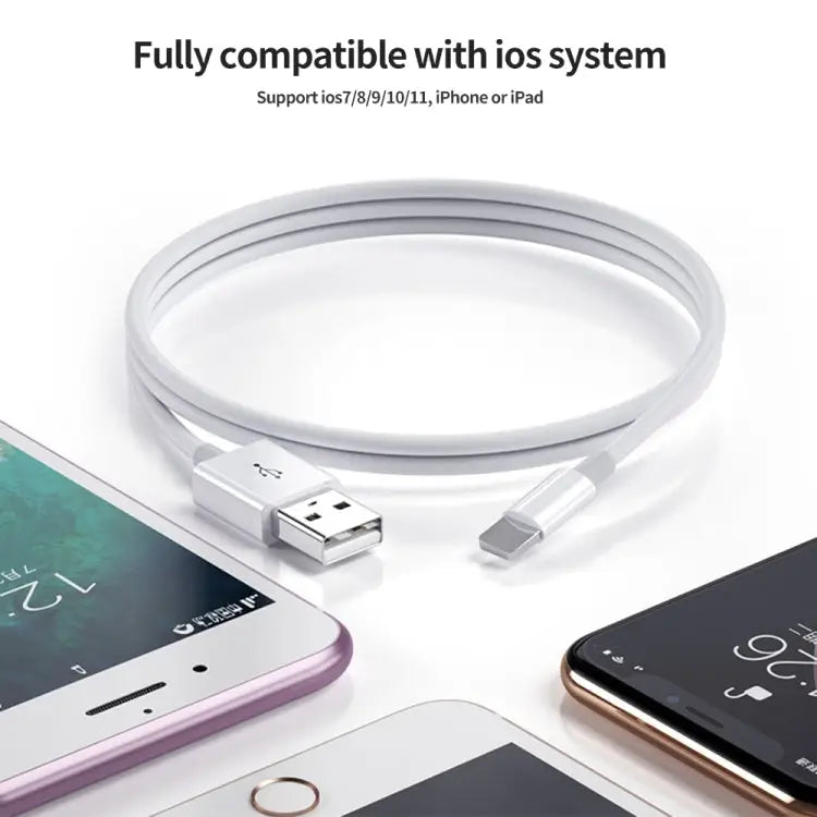XJ-51 3A USB to 8 Pin Fast Charging Cable for iPhone 12 Series Length: 2m - 2m