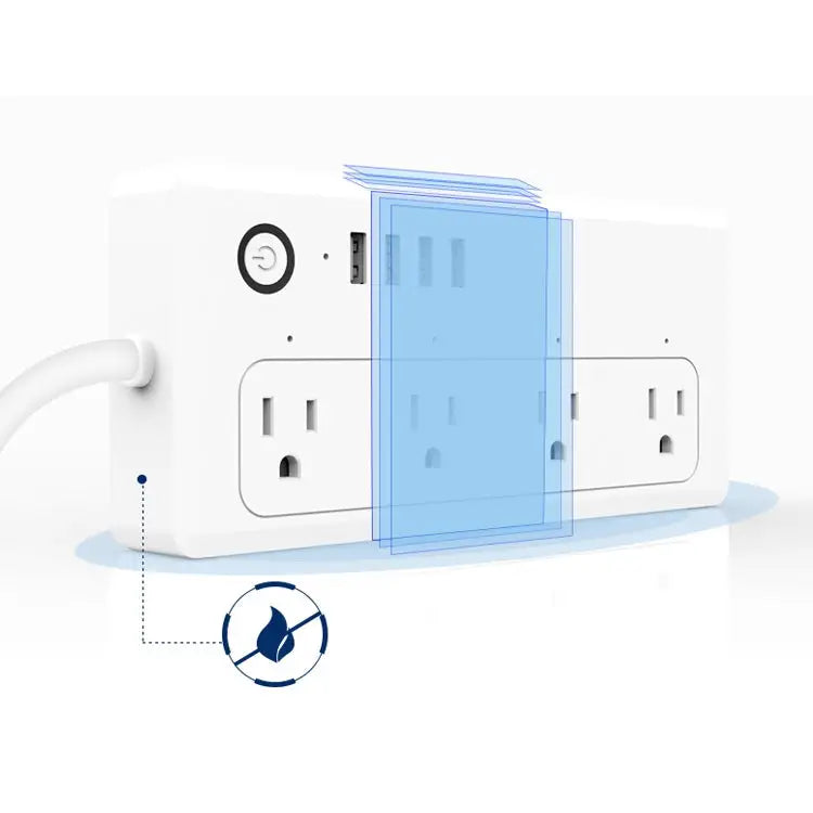 XS-A24 WiFi Smart Power Plug Socket Wireless Remote Control Timer Power Switch with USB Port Compatible with Alexa