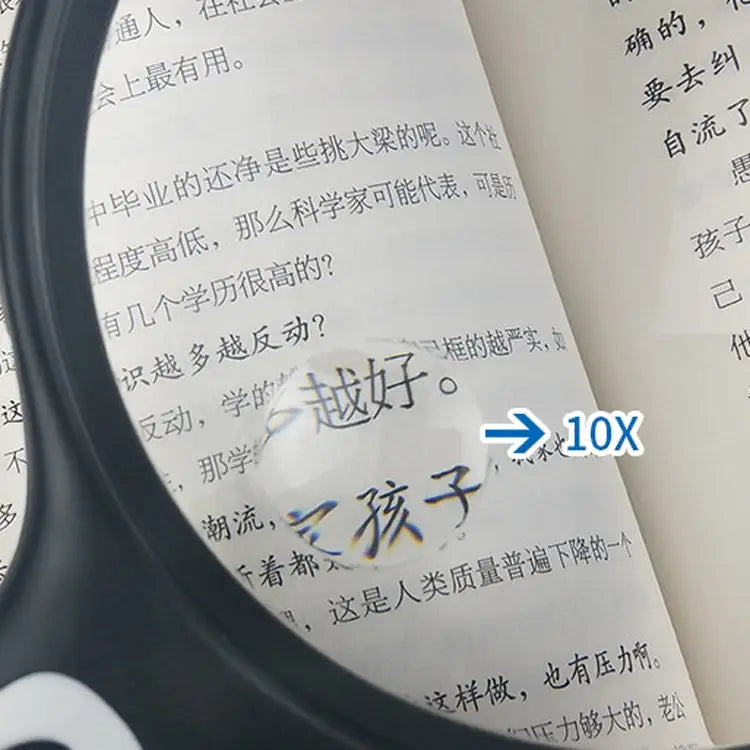 XT-4986E Handheld With Light Magnifier 10 Times Acrylic Lens Portable Magnifying Glass XT-4986E - XT-4986E