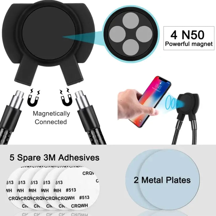 XWJ-1802D Magnetic Universal Tablet & Cell Phone Holder Lazy Hanging on Neck Bracket Mobile Phone Stand 360 Degree