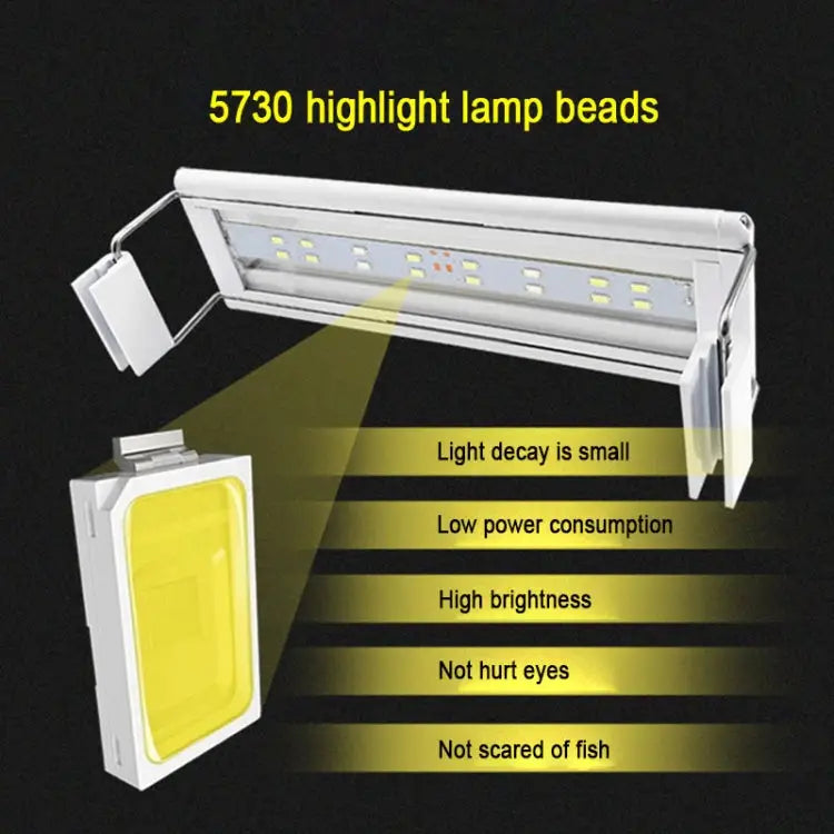 XY-60K Three Rows Aquarium Glass Fish Tank LED Aquatic Bracket Lamp US Plug XY-60K Three Rows