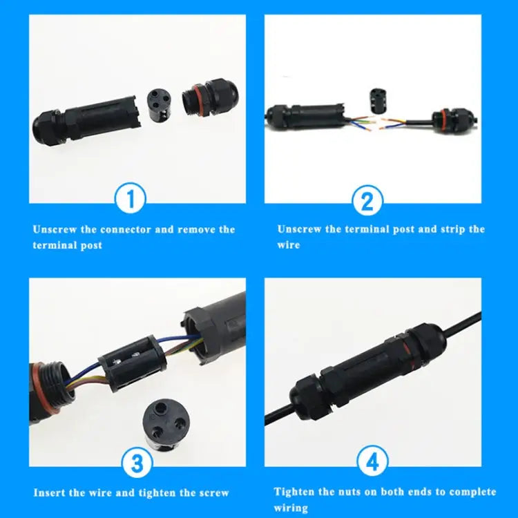 XYS20 IP68 Waterproof 3 Pin Straight Cable Connector XYS20 - XYS20