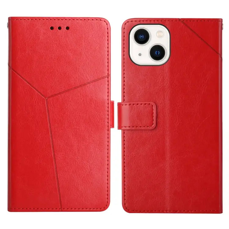 Y Stitching Horizontal Flip Leather Phone Case with Holder & Card Slots & Wallet & Photo Frame For iPhone 13 mini