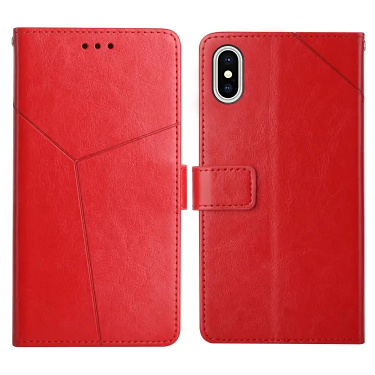 Y Stitching Horizontal Flip Leather Phone Case with Holder & Card Slots & Wallet & Photo Frame For iPhone XS / X