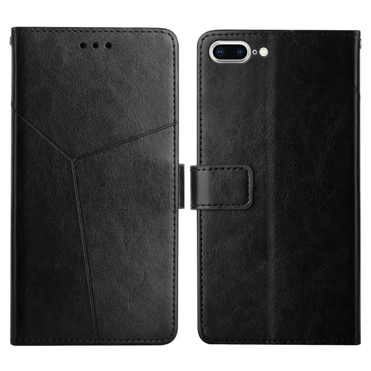 Y Stitching Horizontal Flip Leather Phone Case with Holder & Card Slots & Wallet & Photo Frame For iPhone 8 Plus / 7