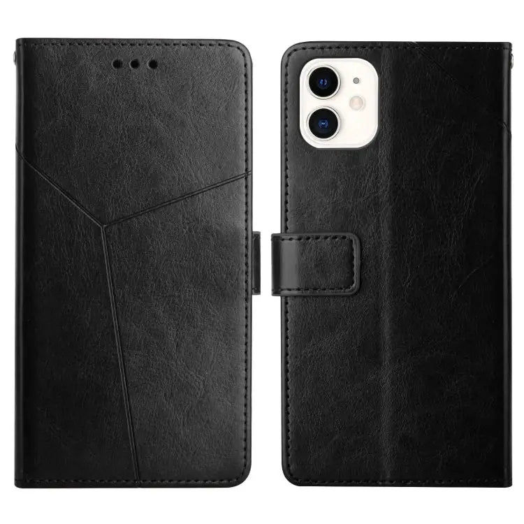 Y Stitching Horizontal Flip Leather Phone Case with Holder & Card Slots & Wallet & Photo Frame For iPhone 12 mini