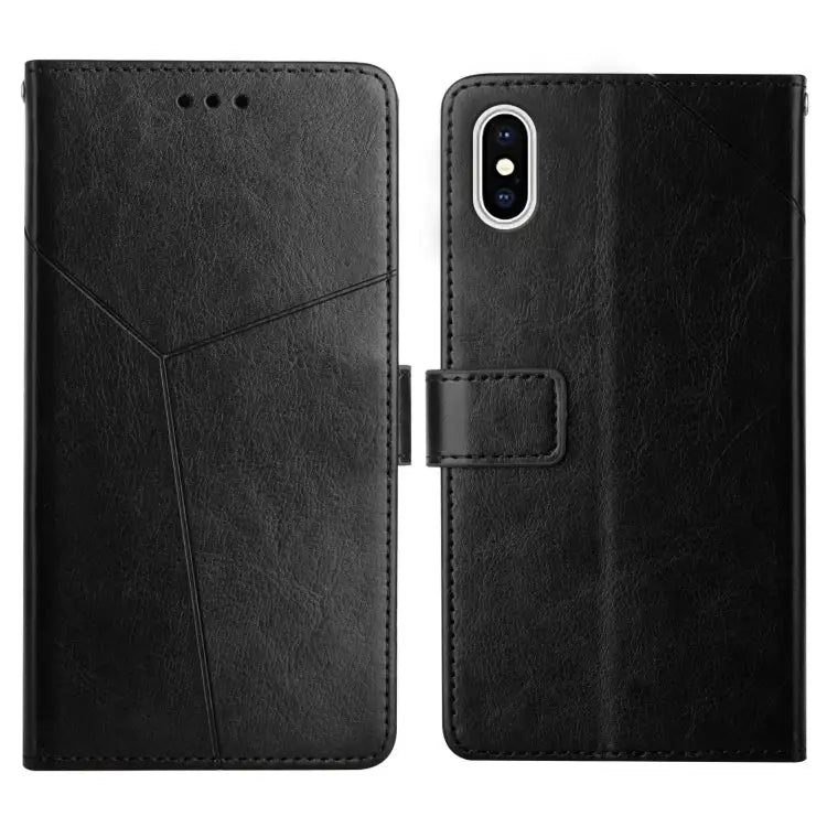 Y Stitching Horizontal Flip Leather Phone Case with Holder & Card Slots & Wallet & Photo Frame For iPhone XS / X