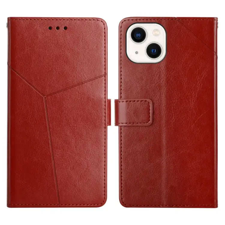 Y Stitching Horizontal Flip Leather Phone Case with Holder & Card Slots & Wallet & Photo Frame For iPhone 12 mini