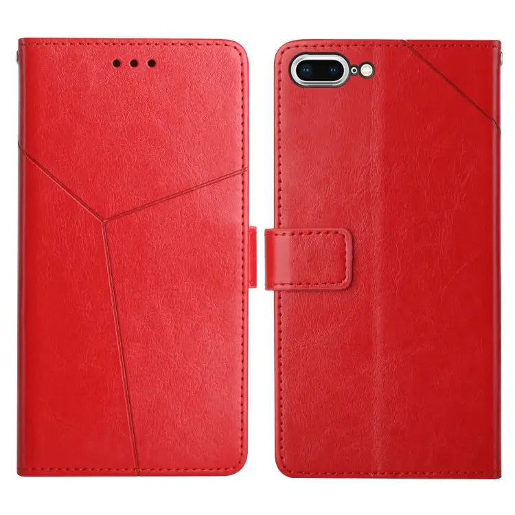 Y Stitching Horizontal Flip Leather Phone Case with Holder & Card Slots & Wallet & Photo Frame For iPhone 8 Plus / 7
