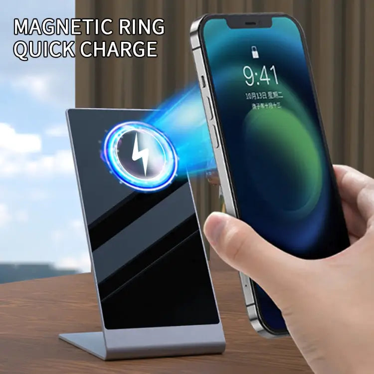 Y13 15W Magnetic Wireless Mobile Phone Holder Charger for iPhone - Silver