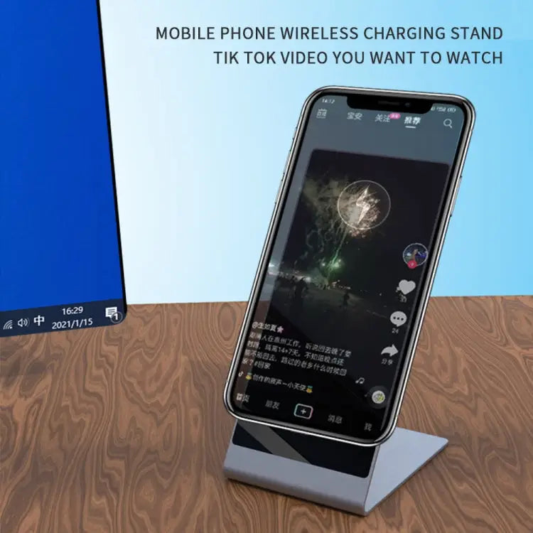 Y13 15W Magnetic Wireless Mobile Phone Holder Charger for iPhone - Silver