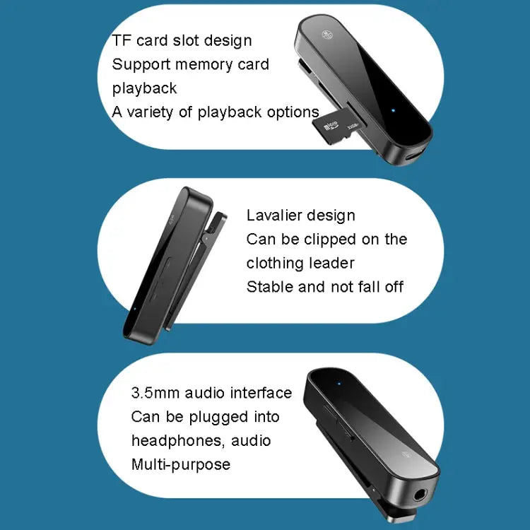 Y2 HiFi Bluetooth 5.3 Audio Receiver Lavalier 3.5mm Audio Call Converter Support TF Card Playback Y2 - Y2
