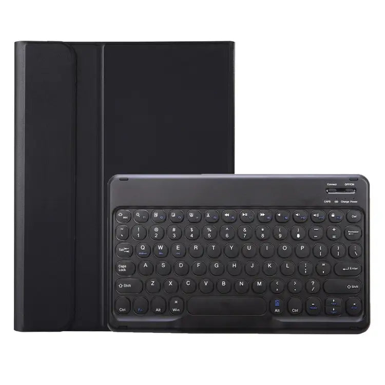 YA11B 2021 Detachable Lambskin Texture Round Keycap Bluetooth Keyboard Leather Case with Pen Slot & Stand For iPad Pro