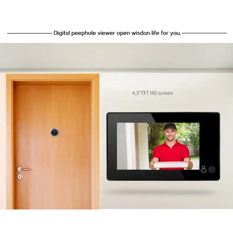YB-43CH 4.3 inch Screen 1.0MP Security Camera Door Peephole with One-key to Watch Function YB-43CH - YB-43CH