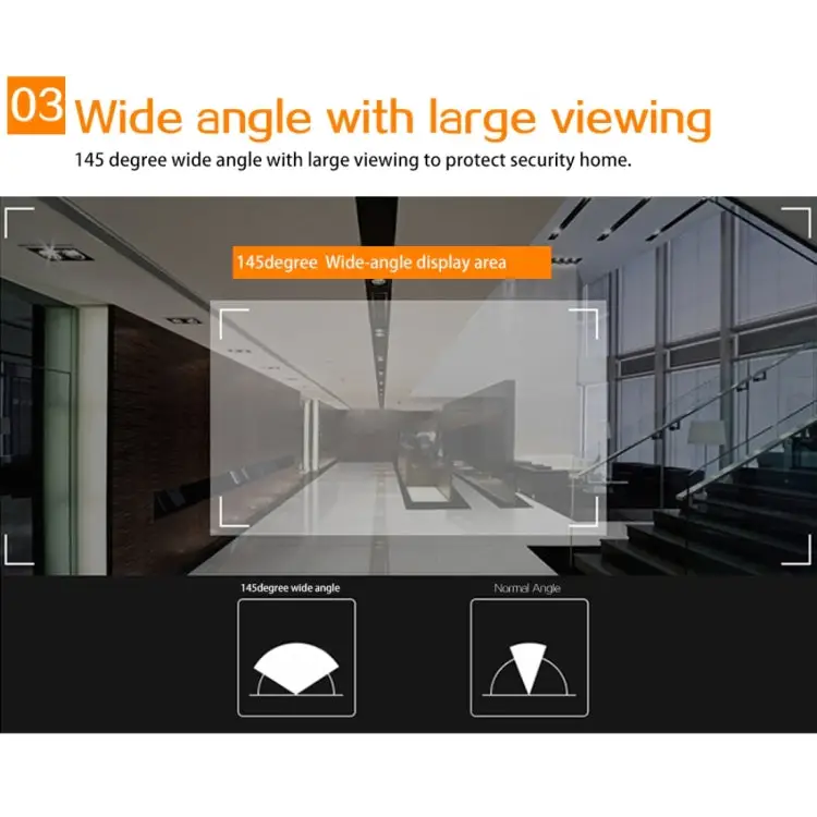 YB-43CH 4.3 inch Screen 1.0MP Security Camera Door Peephole with One-key to Watch Function YB-43CH - YB-43CH
