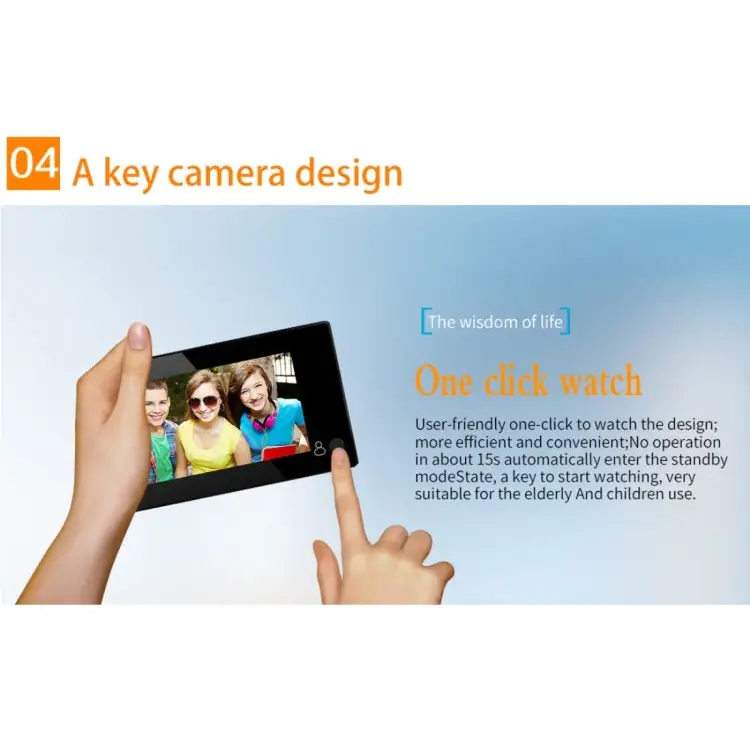 YB-43CH 4.3 inch Screen 1.0MP Security Camera Door Peephole with One-key to Watch Function YB-43CH - YB-43CH