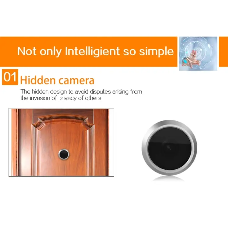 YB-43CH 4.3 inch Screen 1.0MP Security Camera Door Peephole with One-key to Watch Function YB-43CH - YB-43CH