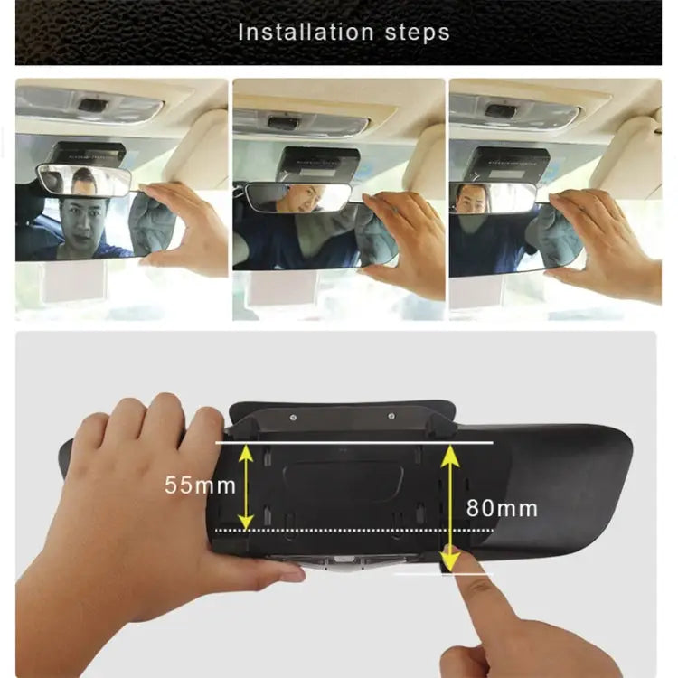 YC-193 Multifunctional Car Interior Rearview Mirror Large Field of Vision Anti-glare Auxiliary Car Blue Mirror - YC-193