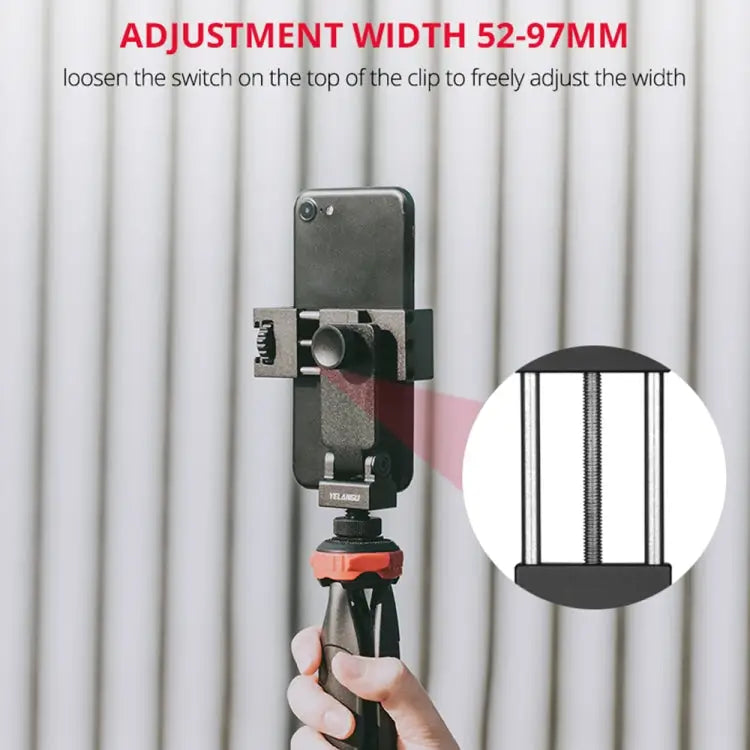 YELANGU PC10 360 Degree Rotating Horizontal Vertical Shooting Phone Clamp Holder Bracket
