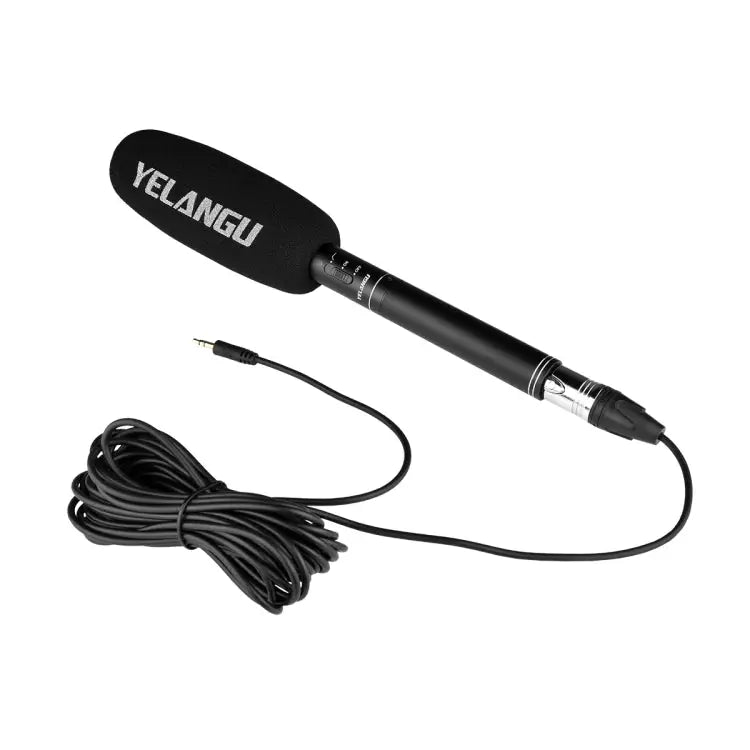 YELANGU YLG9933A MIC07 Professional Interview Condenser Video Shotgun Microphone with 6.5mm Audio Adapter & 3.5mm RXL