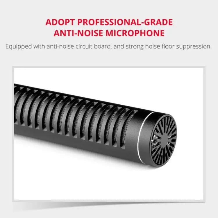 YELANGU YLG9933A MIC07 Professional Interview Condenser Video Shotgun Microphone with 6.5mm Audio Adapter & 3.5mm RXL