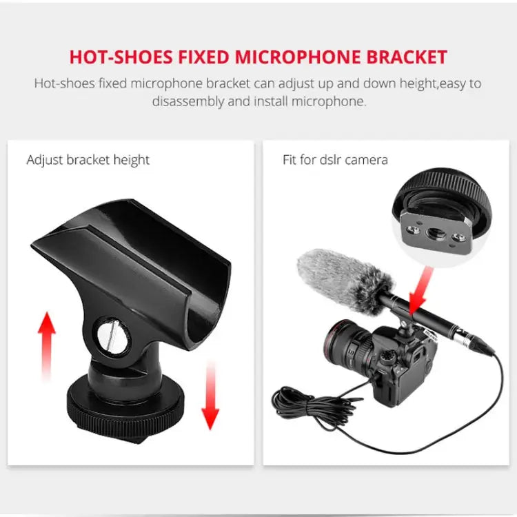 YELANGU YLG9933A MIC07 Professional Interview Condenser Video Shotgun Microphone with 6.5mm Audio Adapter & 3.5mm RXL