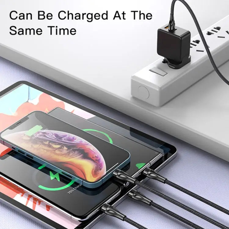 YESIDO CA111 1.2m 4A USB to Dual Type-C + Dual 8 Pin Charging Cable CA111 - CA111 - Apple Accessories