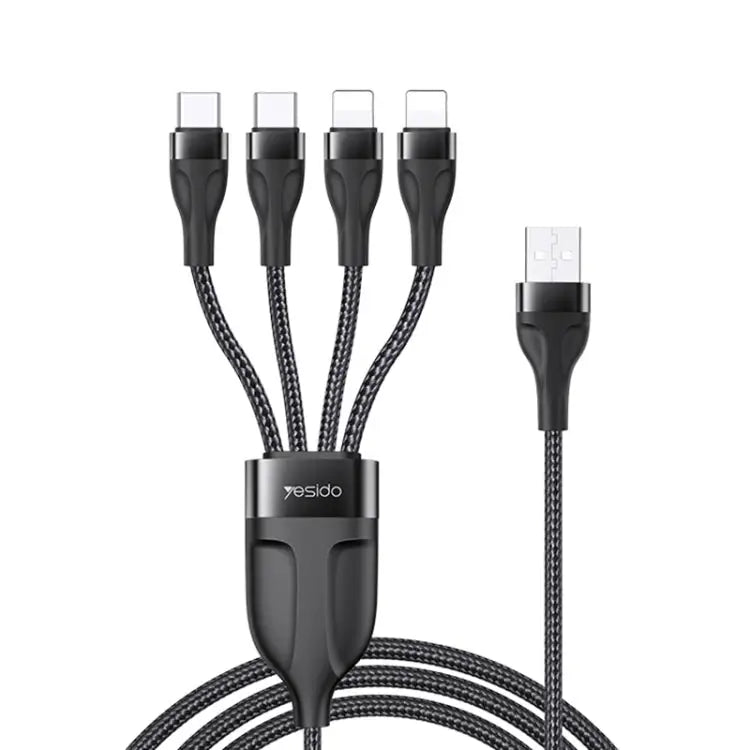 YESIDO CA111 1.2m 4A USB to Dual Type-C + Dual 8 Pin Charging Cable CA111 - CA111 - Apple Accessories