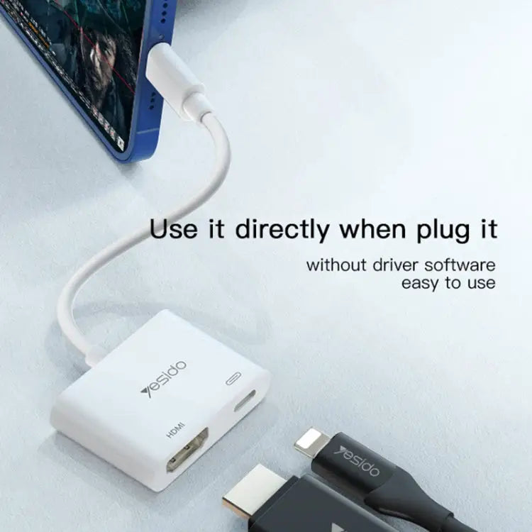 Yesido HM06 8 Pin to HDMI Audio Video Adapter - HM06