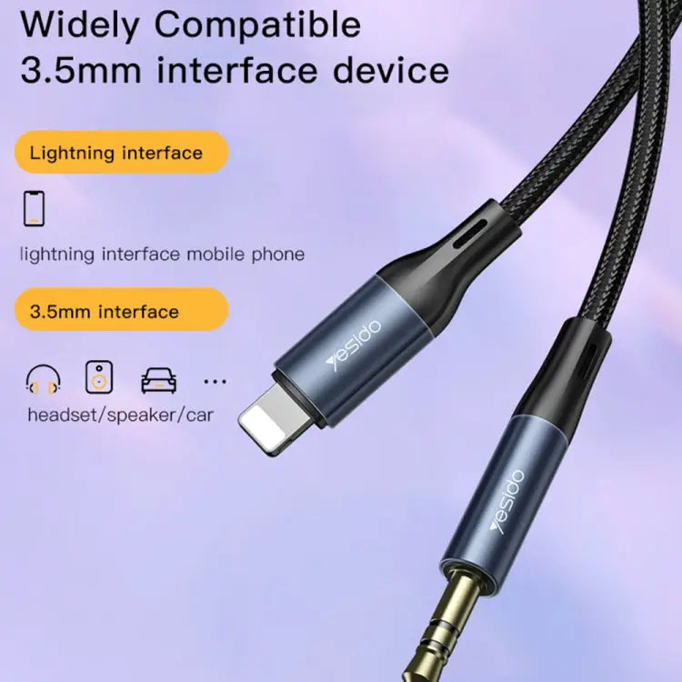 Yesido YAU35 8 Pin to 3.5mm AUX Audio Adapter Cable - YAU35