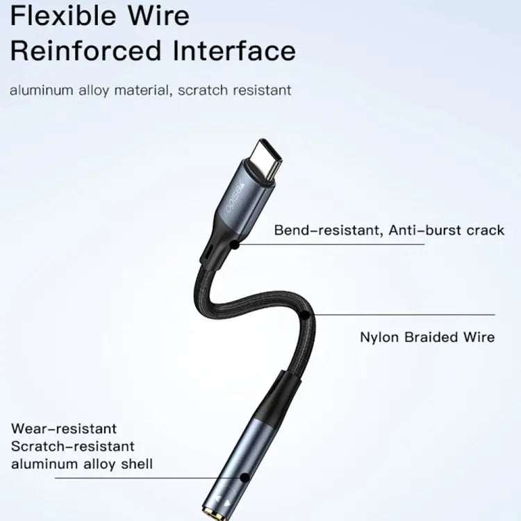 Yesido YAU37 8 Pin to 3.5mm Female Audio Adapter - YAU37