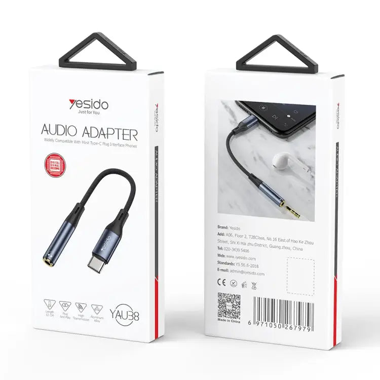 Yesido YAU38 Type-C to 3.5mm Female Audio Adapter - YAU38