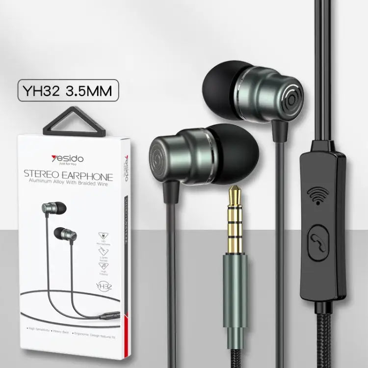 Yesido YH32 3.5mm In-Ear Wired Earphone Length: 1.2m - YH32
