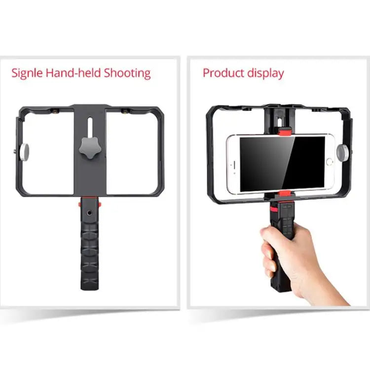 YLG0901B Vlogging Live Broadcast Smartphone Plastic Cage Video Rig Filmmaking Recording Handle Stabilizer Bracket
