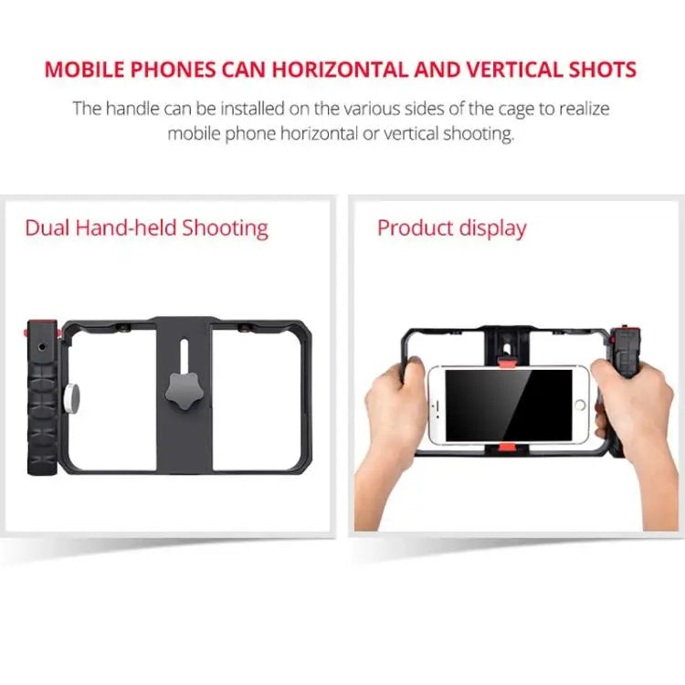 YLG0901B Vlogging Live Broadcast Smartphone Plastic Cage Video Rig Filmmaking Recording Handle Stabilizer Bracket
