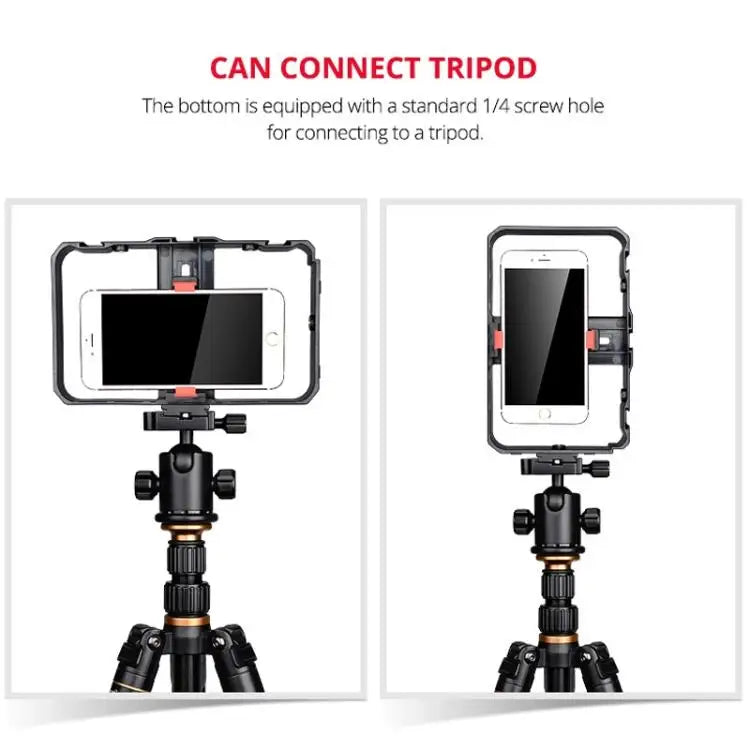 YLG0901B Vlogging Live Broadcast Smartphone Plastic Cage Video Rig Filmmaking Recording Handle Stabilizer Bracket