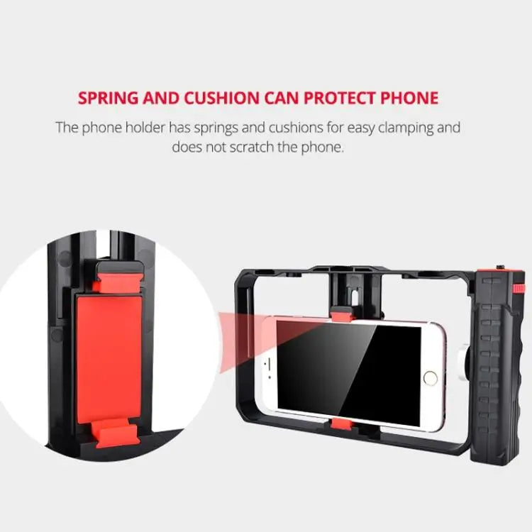 YLG0901B Vlogging Live Broadcast Smartphone Plastic Cage Video Rig Filmmaking Recording Handle Stabilizer Bracket