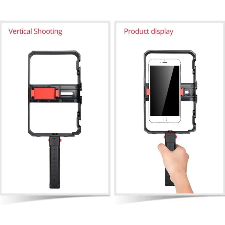 YLG0901B Vlogging Live Broadcast Smartphone Plastic Cage Video Rig Filmmaking Recording Handle Stabilizer Bracket