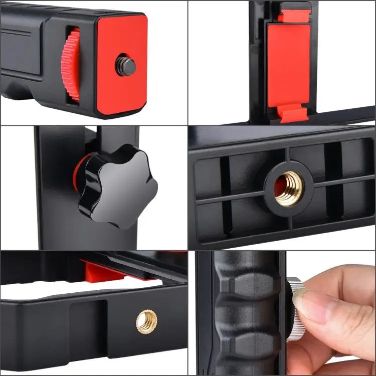 YLG0901B Vlogging Live Broadcast Smartphone Plastic Cage Video Rig Filmmaking Recording Handle Stabilizer Bracket
