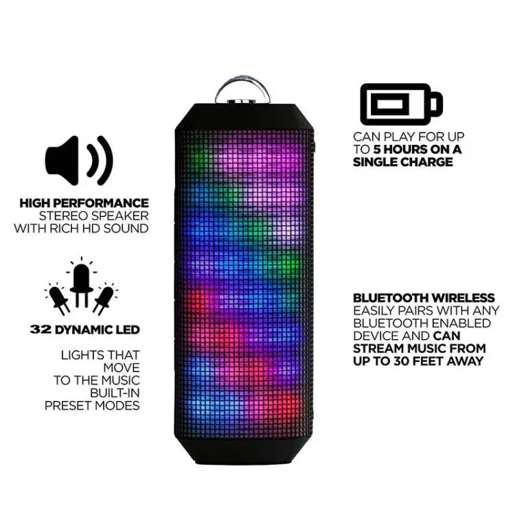 YM-339 2 x 5W Bluetooth Speaker with LED Lights Support TF Card