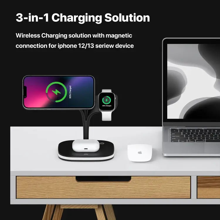 YM-UD22 15W 5 in 1 Magnetic Wireless Charger with Stand Function - Apple Accessories