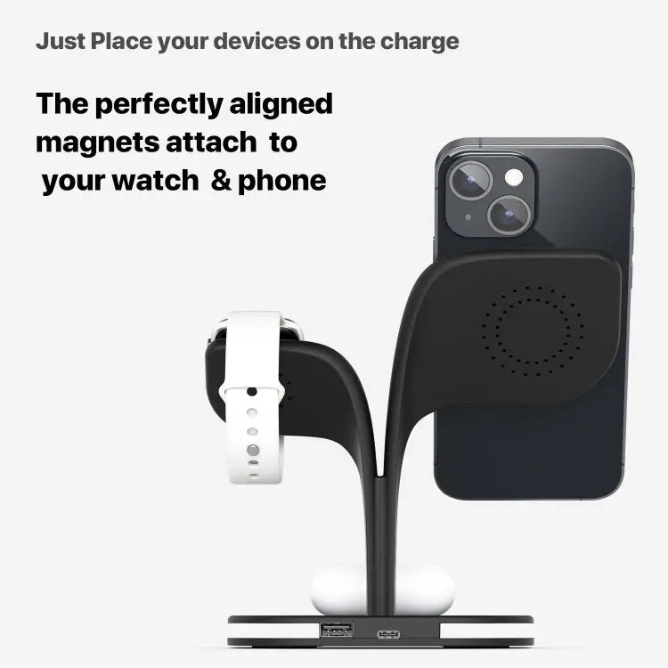 YM-UD22 15W 5 in 1 Magnetic Wireless Charger with Stand Function - Apple Accessories