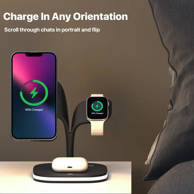 YM-UD22 15W 5 in 1 Magnetic Wireless Charger with Stand Function - Apple Accessories