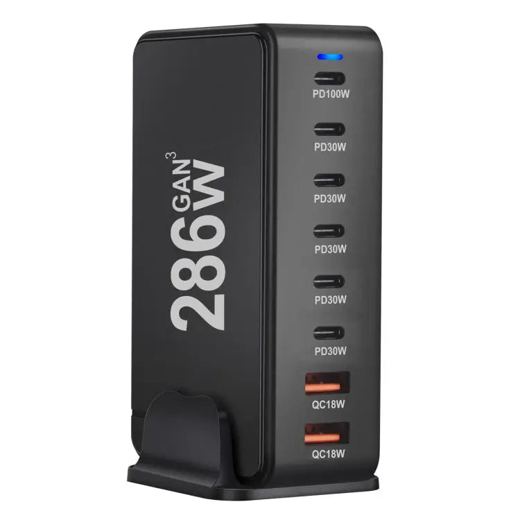 YMX-986 286W 6 Type-C 2 USB 8-Ports Desktop Fast Charger US Plug UK Plug EU Plug AU Plug - Apple Accessories
