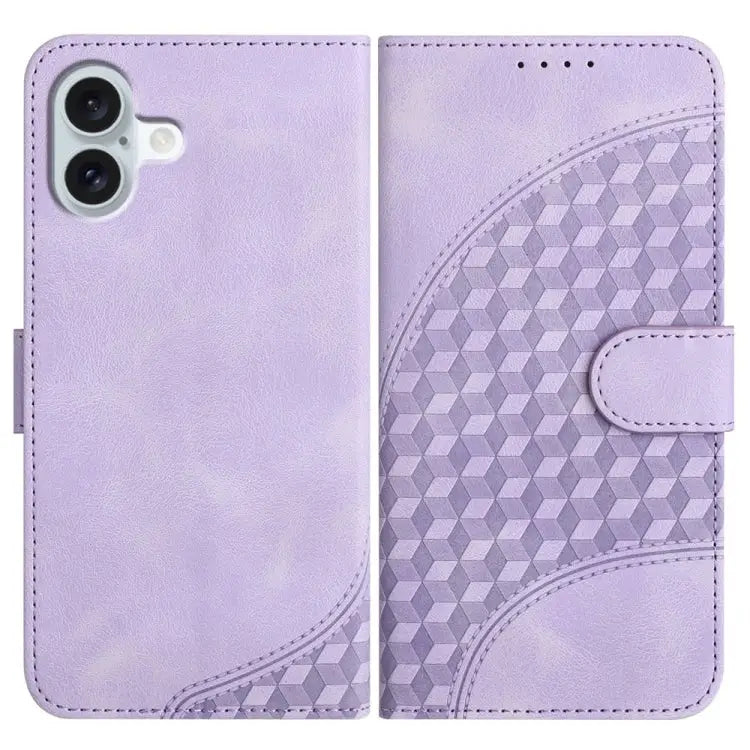 YX0060 Elephant Head Embossed Phone Leather Case with Lanyard For iPhone 16 Pro For iPhone 16 Plus For iPhone 16