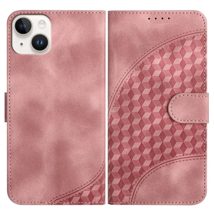 YX0060 Elephant Head Embossed Phone Leather Case with Lanyard For iPhone 15 Pro Max For iPhone 15 Pro For iPhone 15