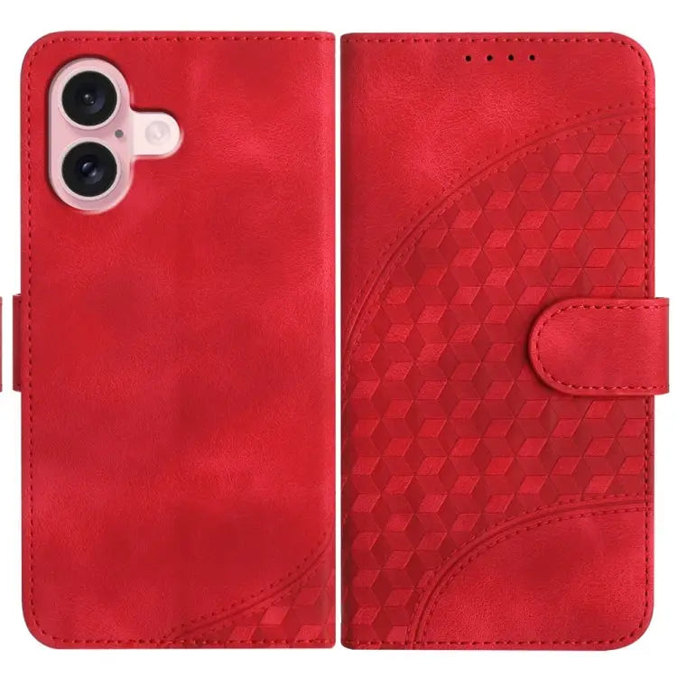 YX0060 Elephant Head Embossed Phone Leather Case with Lanyard For iPhone 16 Pro For iPhone 16 Plus For iPhone 16