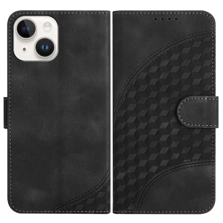YX0060 Elephant Head Embossed Phone Leather Case with Lanyard For iPhone 15 For iPhone 14 Plus For iPhone 14